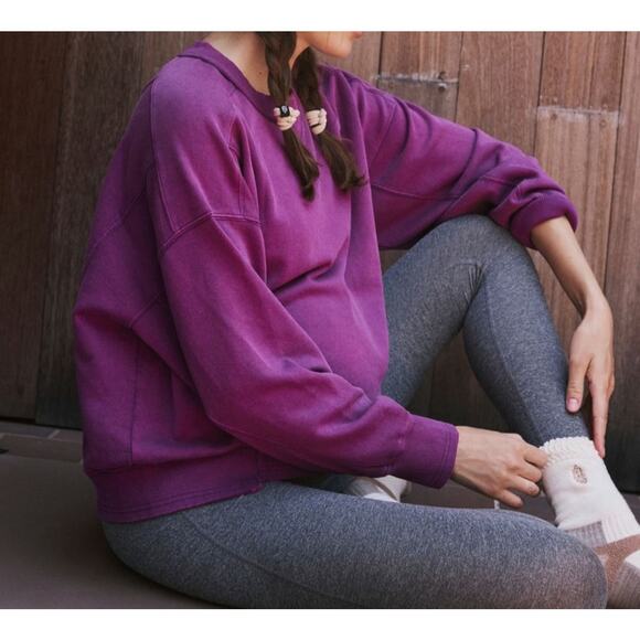 NWT Free People Movement x Hatch Intercept Maternity Pullover Neon Purple Large - Picture 3 of 9
